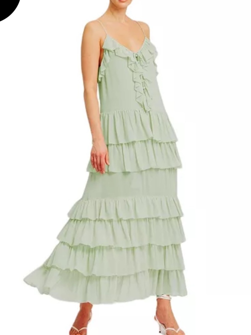 Torn by ronny kobo NWT Orcadia ruffle tiered maxi dress chiffon flowy sz s